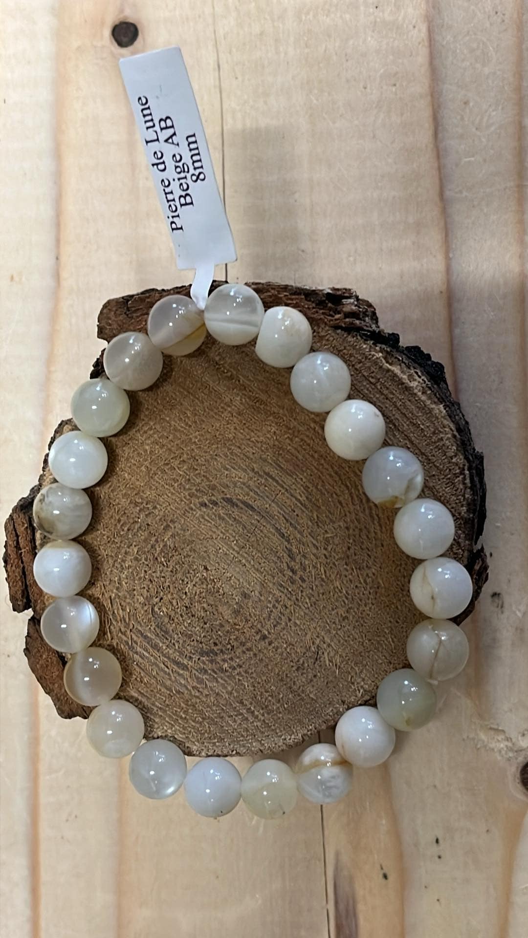 Bracelet pierre de lune beige