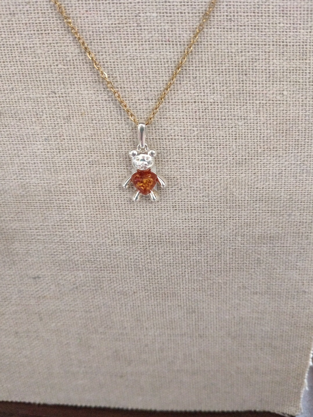 Collier argent ambre
