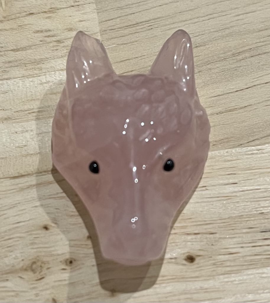 Pendentif loup quartz roses