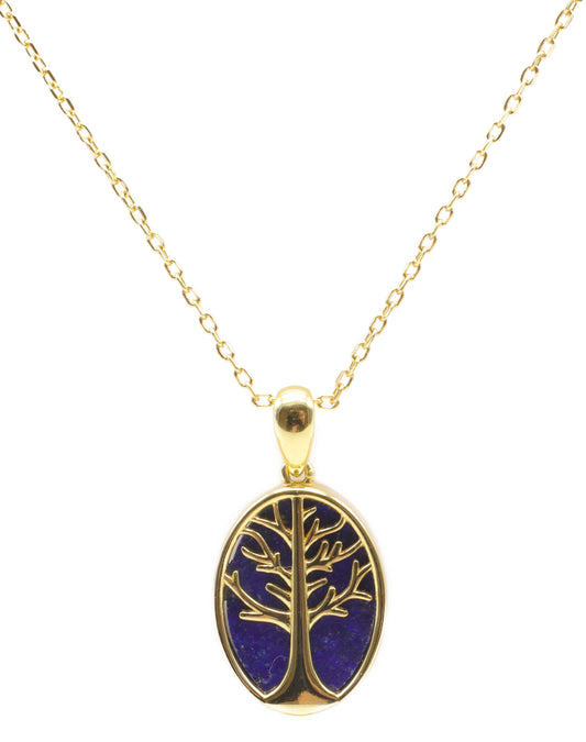 Collier Argent 925 Lapis Lazuli & Arbre de Vie