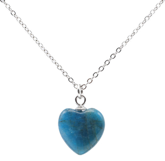 Collier Argent 925 Apatite Coeur