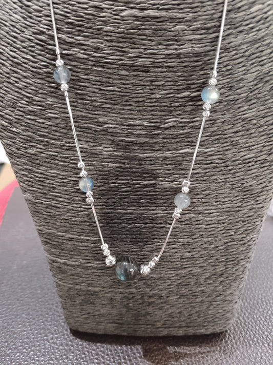 Collier labradorite argent