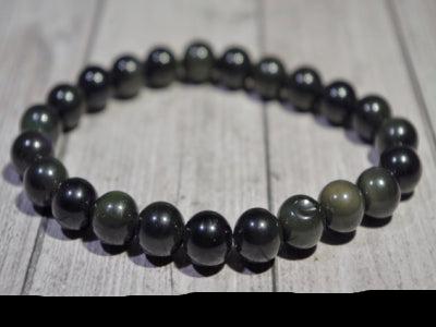 bracelet obsidienne  œil céleste