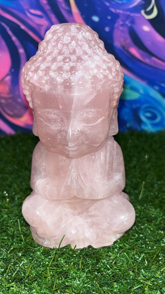 Tête de bouddha quartz rose